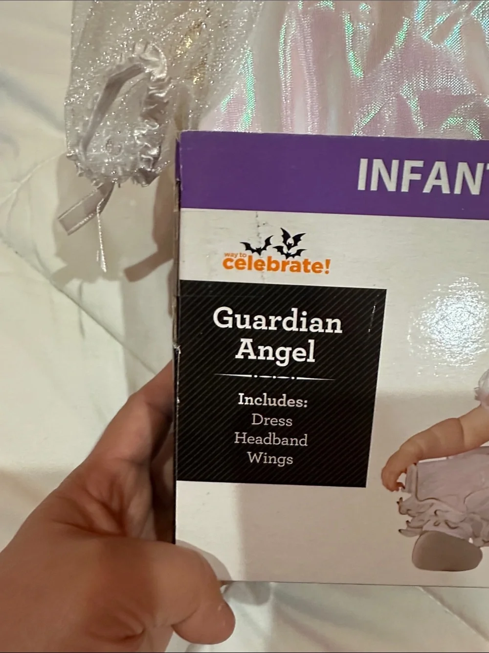 NEW Guardian Angel Infant Costume Dress - White & Gold (6-12 mo)